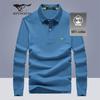Qipileng Men's Long-Sleeve Pure Cotton Polo Shirt
