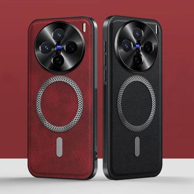 Retro Leather Magnetic Phone Cases For VIVO X200 Pro Mini X100Pro X200 Ultra Business Metal Camera Protection Shockproof Cover