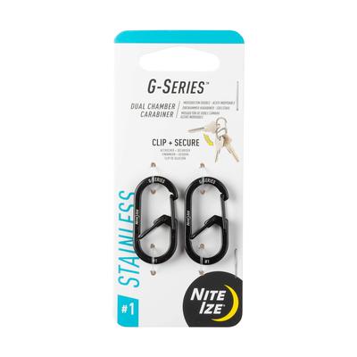 NITEIZE G Carabiner #1 Black 2 Pieces Small