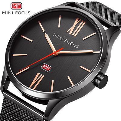 Topluxe met doos Minifocus Ultradun zakelijk herenhorloge Waterdichte heren quartzhorloges