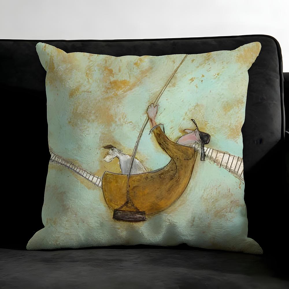 Sam Toft Art Cushion Cover Pillowcase Ultra Soft Skin Friendly Fabric Cloud Like Comfort & Concealed Zipper