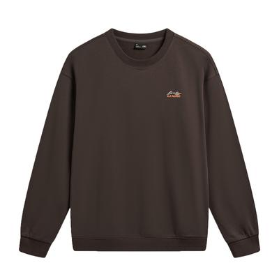 Li Ning Sports Lifestyle Series Loose Fit Round Neck Couple Printed Sports Sweatshirt Unisex Sweatshirt AWDW685-2