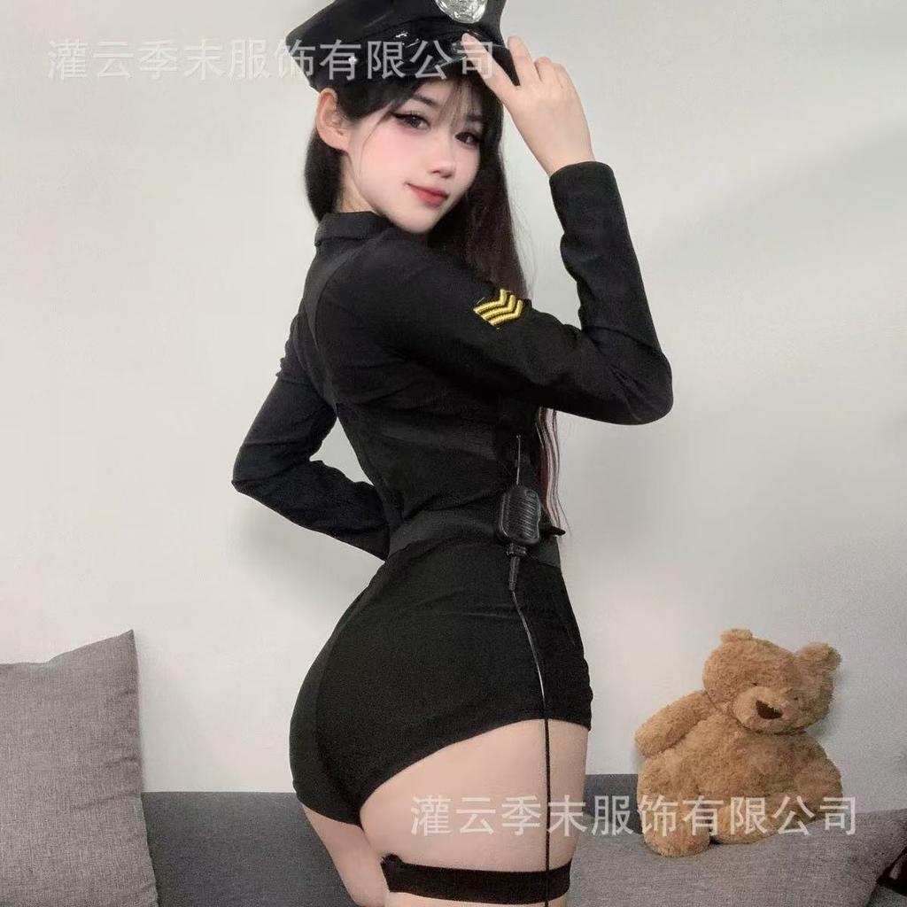 Sexy lingerie call police officer sexy police uniform royal sister temptation tight hip-wrapped onesie B