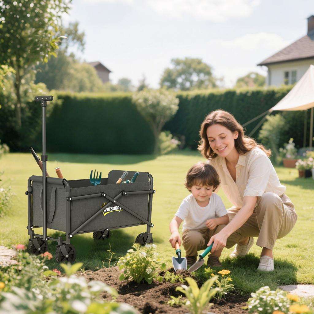 41L Festival Trolley On Wheels, Compact Garden Folding Trolley Cart