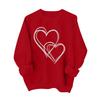 Sudadera informal a la moda para mujer, manga larga, estampado de corazón para San Valentín