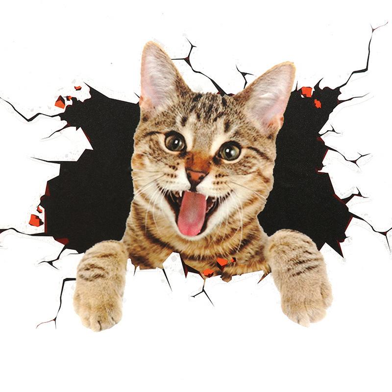 3D Simulation of Cute Cats Peeking Peering Car Sticker Creative Funny Vinyl Decal Sticker Waterproof Car Decoration Accessories