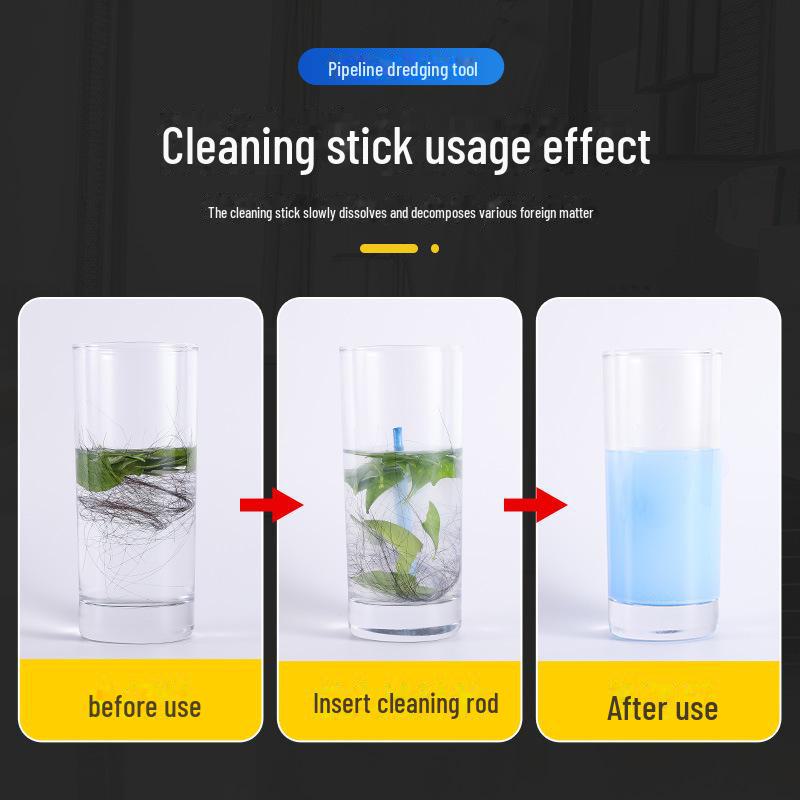 Drain Cleaning Stick: Deodorizes, Dissolves, and Dredges Pipes - Ideal for Kitchen and Household Use.