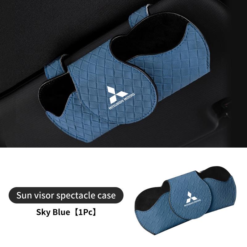 Universal Car Sunglasses Storage Box Sun Visor Glasses Case For Mitsubishi Outlander Lancer Eclipse Mirage Xpander Attrage