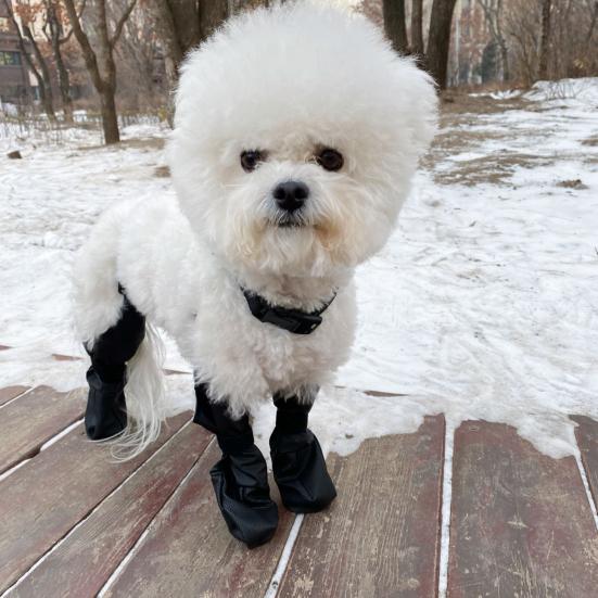 Dog Suspender Boots Connected Dog Rain Shoes Waterproof Doggy Booties Adjustable Dog Paw Protectors