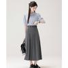 Summer interview dress satin streamer short-sleeved shirt women + pleated suit skirt skirt suit