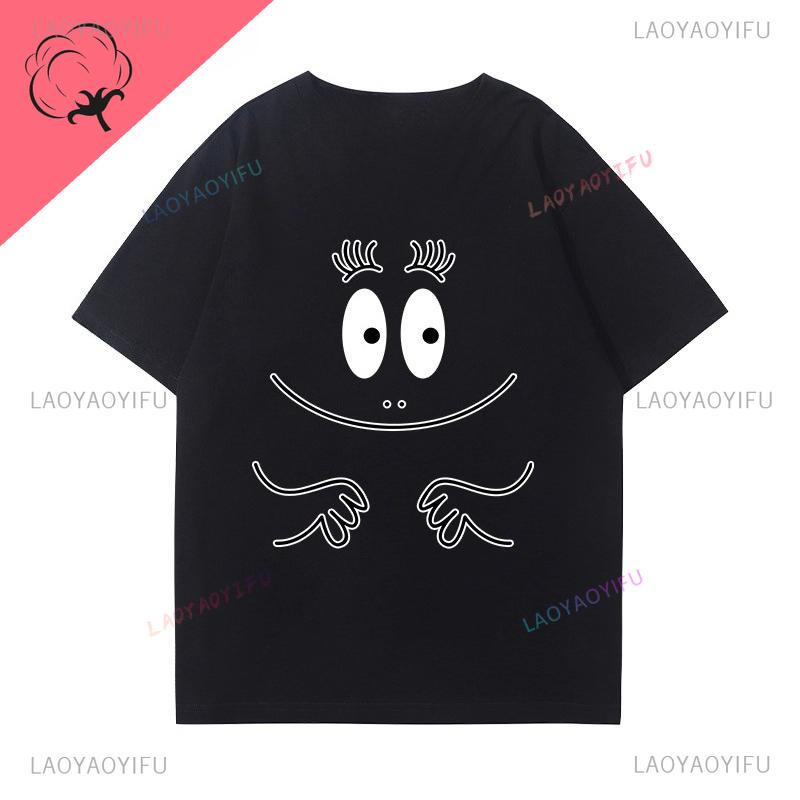 Moterų drabužiai Barbapapa Marškinėliai Geriausiai parduodami Animaciniai Kawaii Y2k Drabužiai Vaikams Minkštos Medvilnės Viengalviai Trumpomis Rankovėmis Grafiniai Marškinėliai