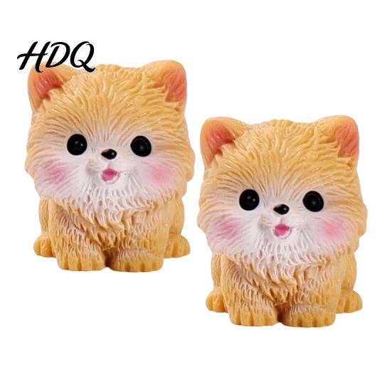Display Box Collectibles 2Pcs Mini Dog Figurines Cute Resin Puppy Miniature Animal Figures Small Adorable Statue Decorations Ornaments for