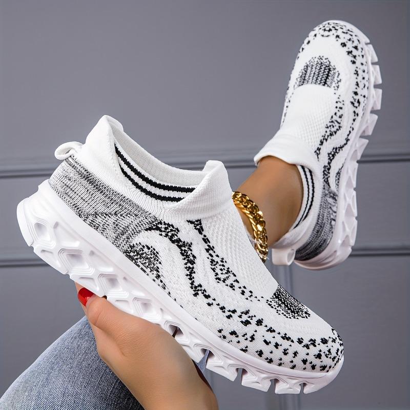 Women's Breathable Mesh Casual Sneakers - Lightweight Low-Top Lace-Up Shoes with Shock-Absorbing EVA Sole, Summer Comfort, White,Flexible Fit