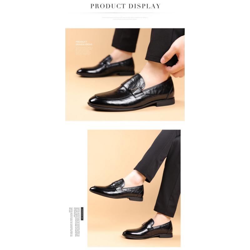 Men's Head Layer Cowhide Shoes, Shoes, Soft Bottom, Soft Surface Leather Stirrups Casual Men's Shoes, Breathable Thin Models of Single Shoes