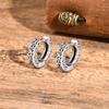Vintage Vine Hoop Earrings for Men Boys,Waterproof Silver Color Huggies Earrings,Trendy Hip Hop Rock Cool Jewelry Accessories