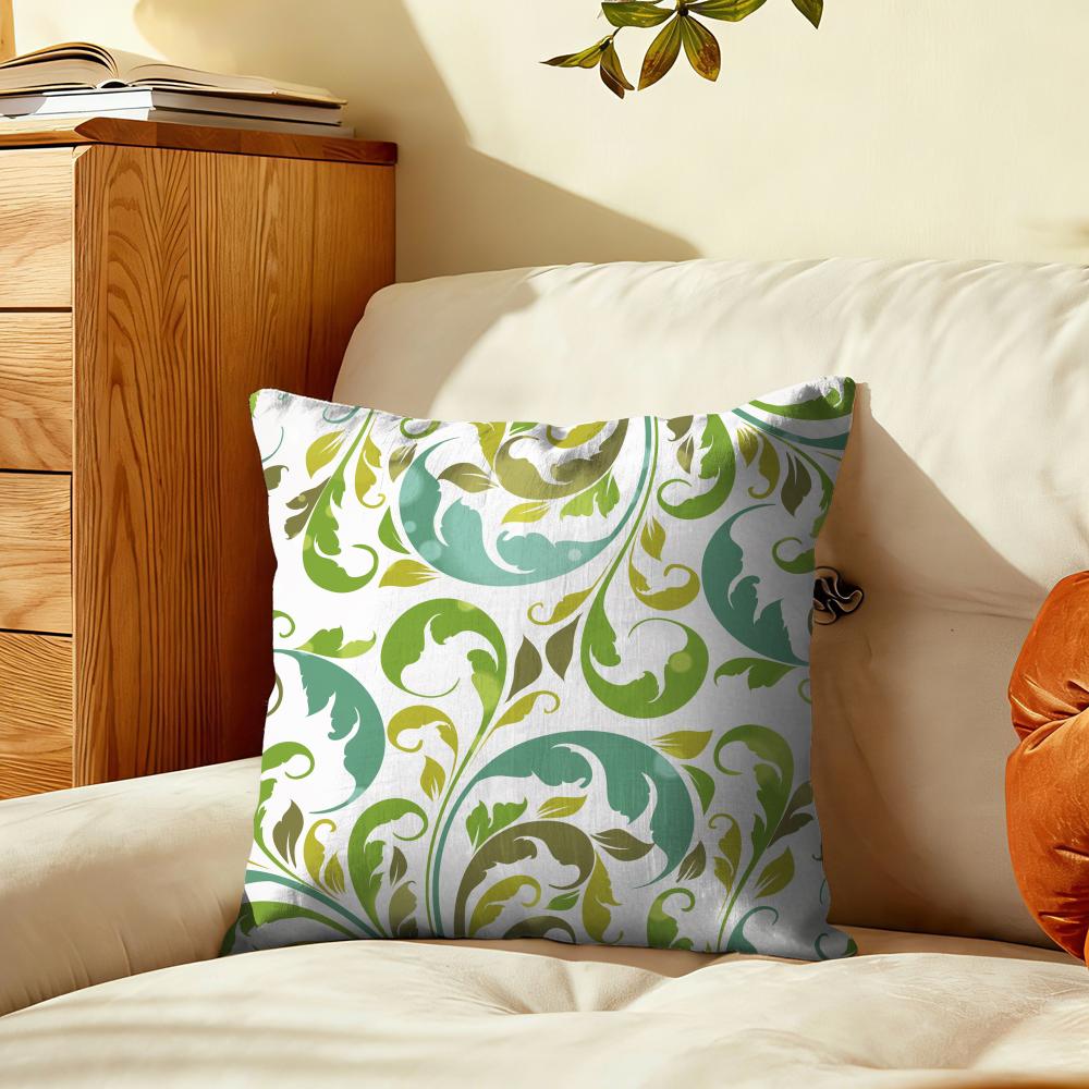 Curve Floral Pattern Cushion Cover Plush Fabric Soft DoubleSided Printed Sofa Warm Winter Home Gift Pillow Cover