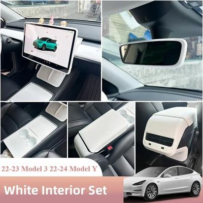 For Tesla Model 3 Model Y Center Console Storage Box Steering Wheel Screen Protector Dashboard Cover Armrest Cover Kick Mat