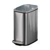 Stainless Steel Rectangular Trash Can 6L Bathroom Waste Bin with Odor Control Seal Lid Slip Resistant Base Home Supply