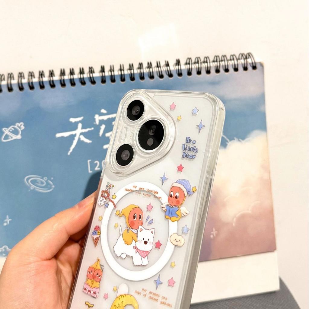Puppy Doll Mobile Phone Case Is Suitable for Huawei Pura90pro Magnetic Attraction 80ultra Cartoon Mate80 Transparent 60 Sets