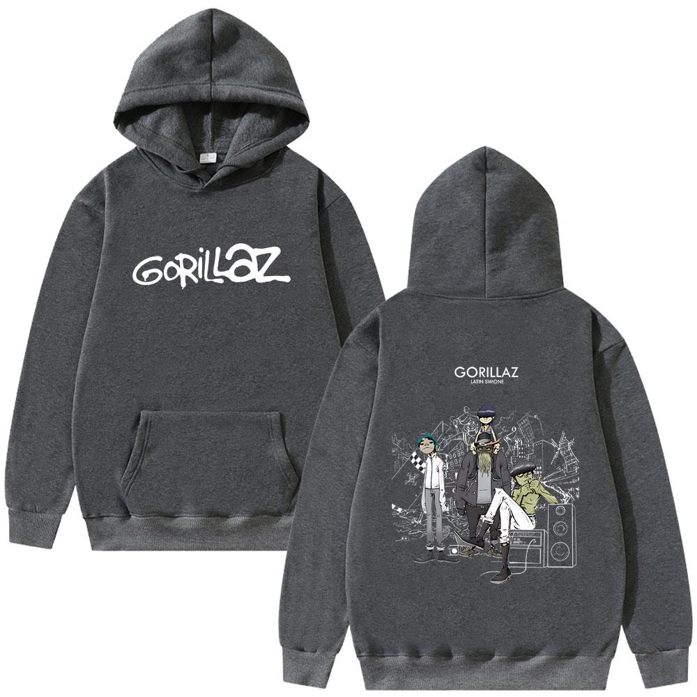 Alternative Rock Band Gorillaz Hoodie Men Women Hip Hop Fashion Oversized Pullover Hoodies Male Vintage Hooded