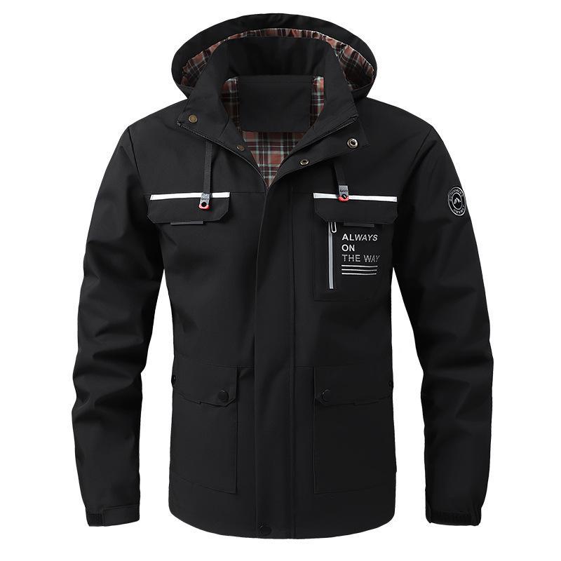 2025 Men's Casual Breathable Hooded Windbreaker Jacket - Trendy Mid-Length Design