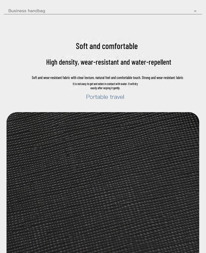 Men's Large Capacity Business Briefcase and Shoulder Messenger Bag