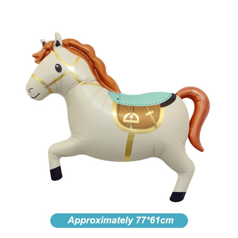 1pc Large Horse Shaped Balloon Horse Shaped Aluminum Film Balloon Farm Animal Theme Birthday Party Decoration Photo Props
