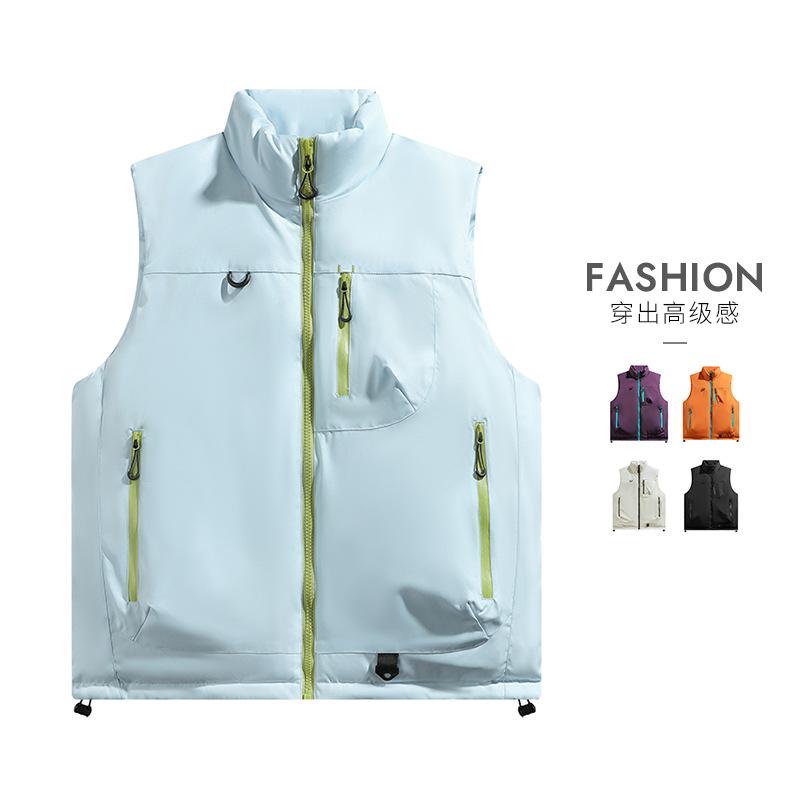 2025 autumn and winter down cotton clothes vest men's thickened vest jacket men's and women's couples loose bread clothes vest