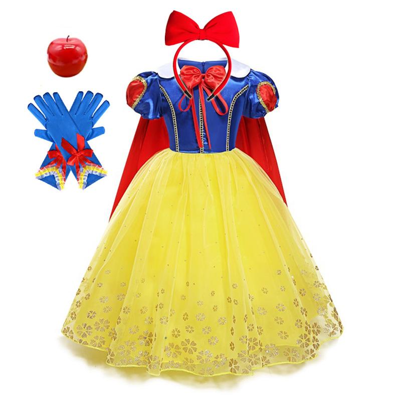 Vestido de Princesa Blancanieves para Niñas con Capa Disfraz Cosplay de Hada para Niños Fiesta de Cumpleaños Carnaval Ropa Disfraz de Halloween