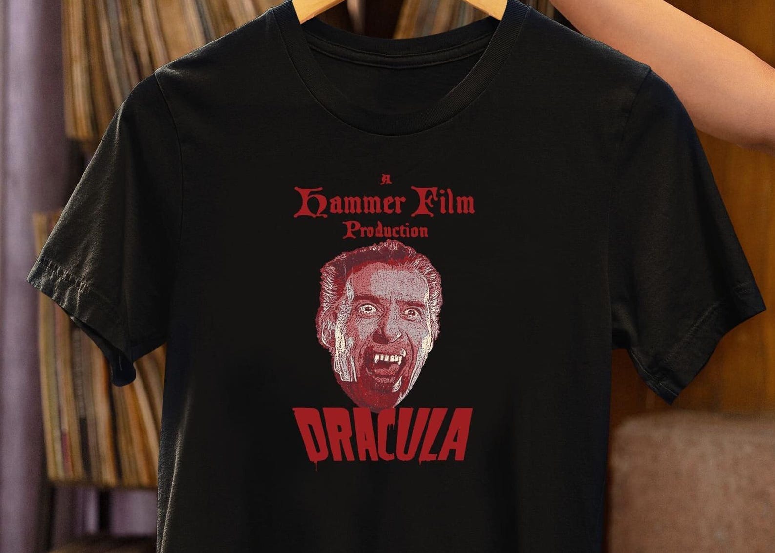 Dracula Hammer Film T-Shirt – Christopher Lee Cult Horror Movie 4XL