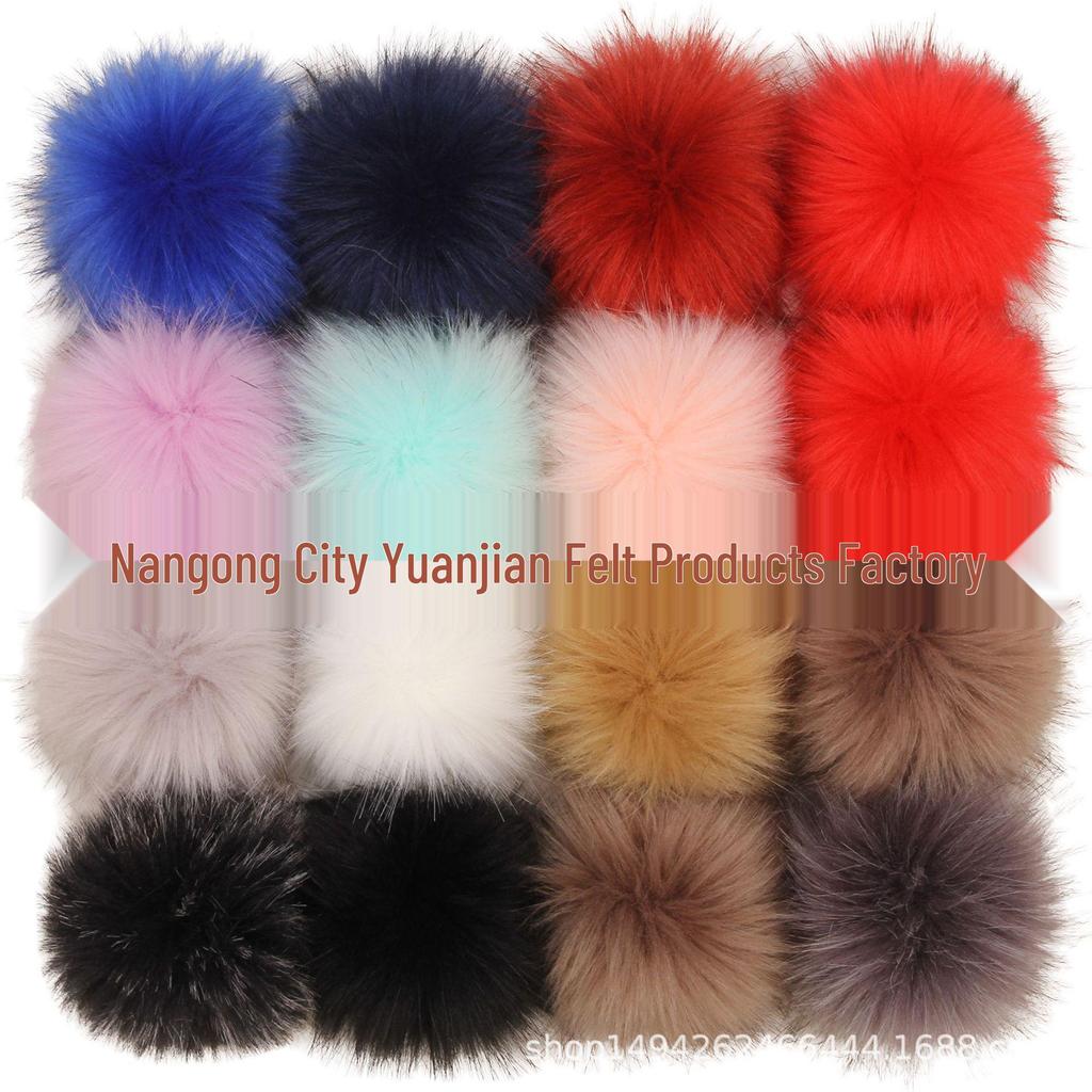 10CM Faux Fox Fur Ball Set - Plush Artificial Fur Balls for DIY Mobile Phone Pendants