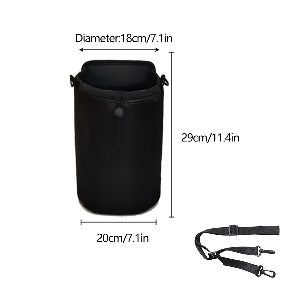 Universal Car Water Bottle & Thermos Holder For Center Console Side Mount with Storage Pocket Adjustable Strap Interior Organize