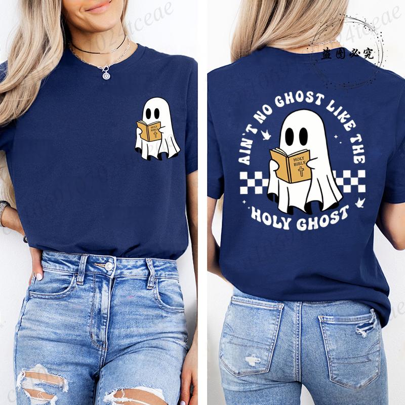 Women No Ghost Like The Holy Ghost Print TShirts Women Tshirt Funny Christian Halloween T Shirt Tshirt Fashion Style Top Tee S