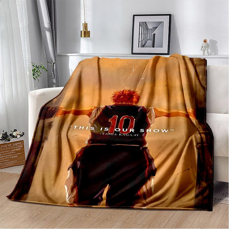 

3D Cartoon Kuroko Basketball Anime Flannel Blanket,Soft Throw Blanket for Home Bedroom Bed Sofa Travel Cover Kid Gift 75x90cm