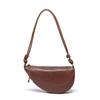 Fashion spring and summer new national style simple shoulder bag soft leather large capacity wide shoulder strap crossbody saddle bag  commuting