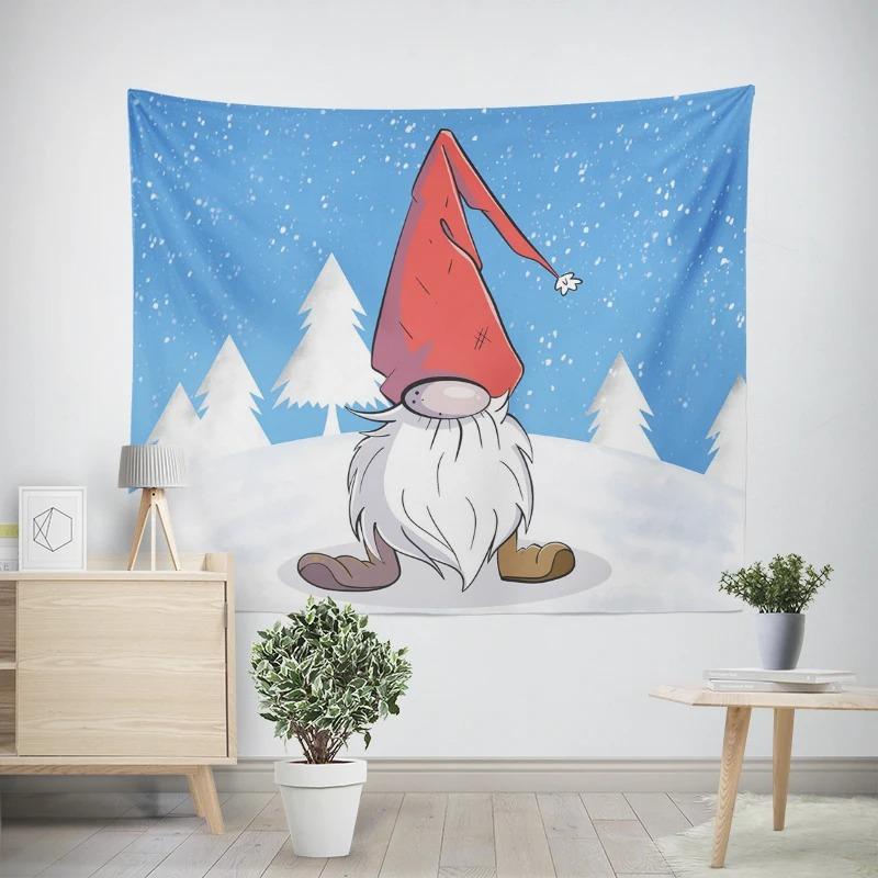 Christmas New Year Santa Claus Deer Painting Pattern Tapestry Living Room Sofa Car Interior Decoration Tapestry
