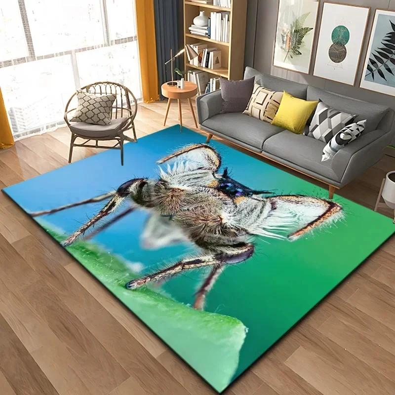 3D Spinne Krabbeln Tier Teppich Halloween Horror Matte Süßes oder Saures Teppiche Teenager Schlafzimmer Bodenmatte Festival Heimdeko Fußmatte