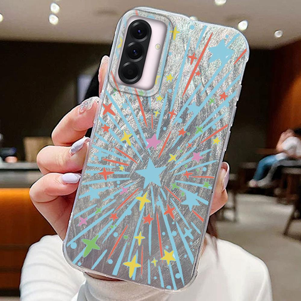 Fashion Colorful Fireworks Stars Phone Cases For Samsung Galaxy A56 A26 A16 A36 A15 A25 A35 A55 S24 S25 Couple Back Shell Cover