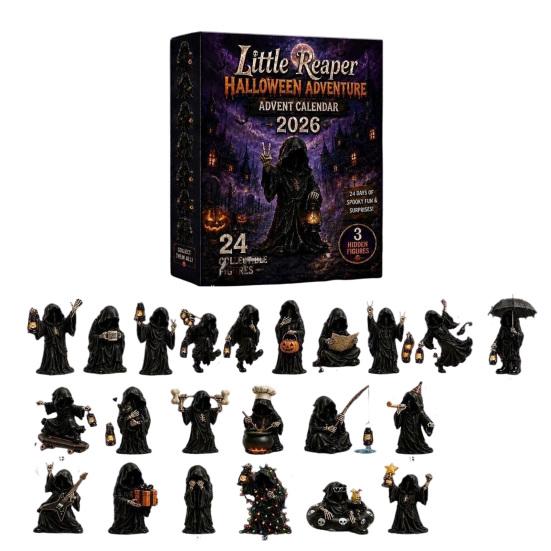 Resin Collectible Dolls Halloween Advent Calendar, 24 Day Countdown Box with Witch Ghost Unique Figurines Figurines, Spooky Toy Set for Kids,