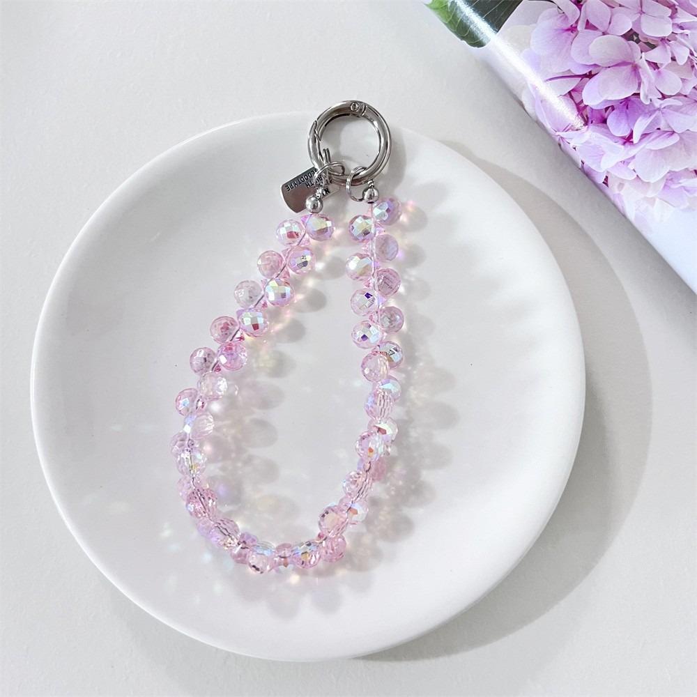 Glitter Crystal Bead Pendant Transparent Bag Pendant Stylish Wrist Crystal Chain for Women Girls