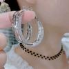 Large Circle Earrings, Women's Silver Exaggerated Earrings, Fashionable and Versatile, Trendy Ear Buckles, Temperament Ear Ring Accessories