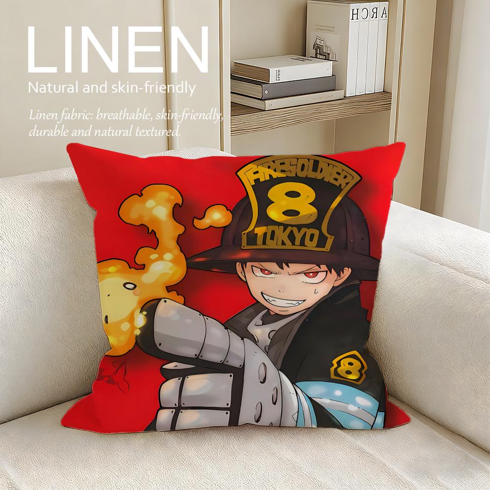 Action FIRE FORCE Cushion Cover Pillowcase Set Pcs x x Breathable Washable Sofa Cushion Cover