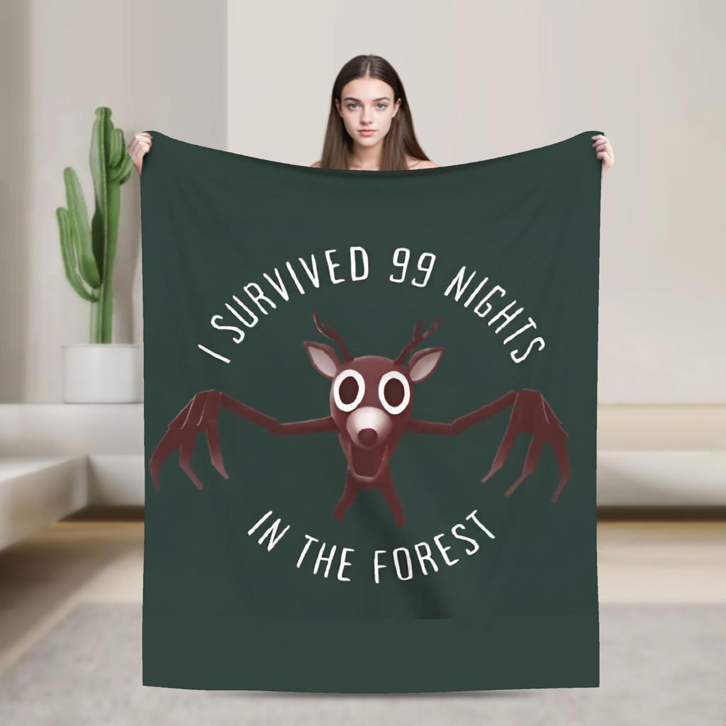99 Nächte im Wald Das Reh Flanell-Kuscheldecke Mode-Decke Horror-Spiel Bettwäsche Gestrickte Mode-Decke Outdoor Leicht Multi-Funktion