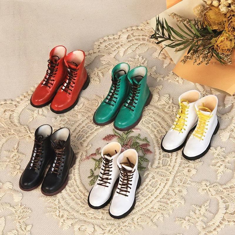 1 Pair Fashion Mini Lace Up Boots Replacement Ob22/Ob24 Doll' Leather Shoes For 1/6 Licca Dress Up Accessories