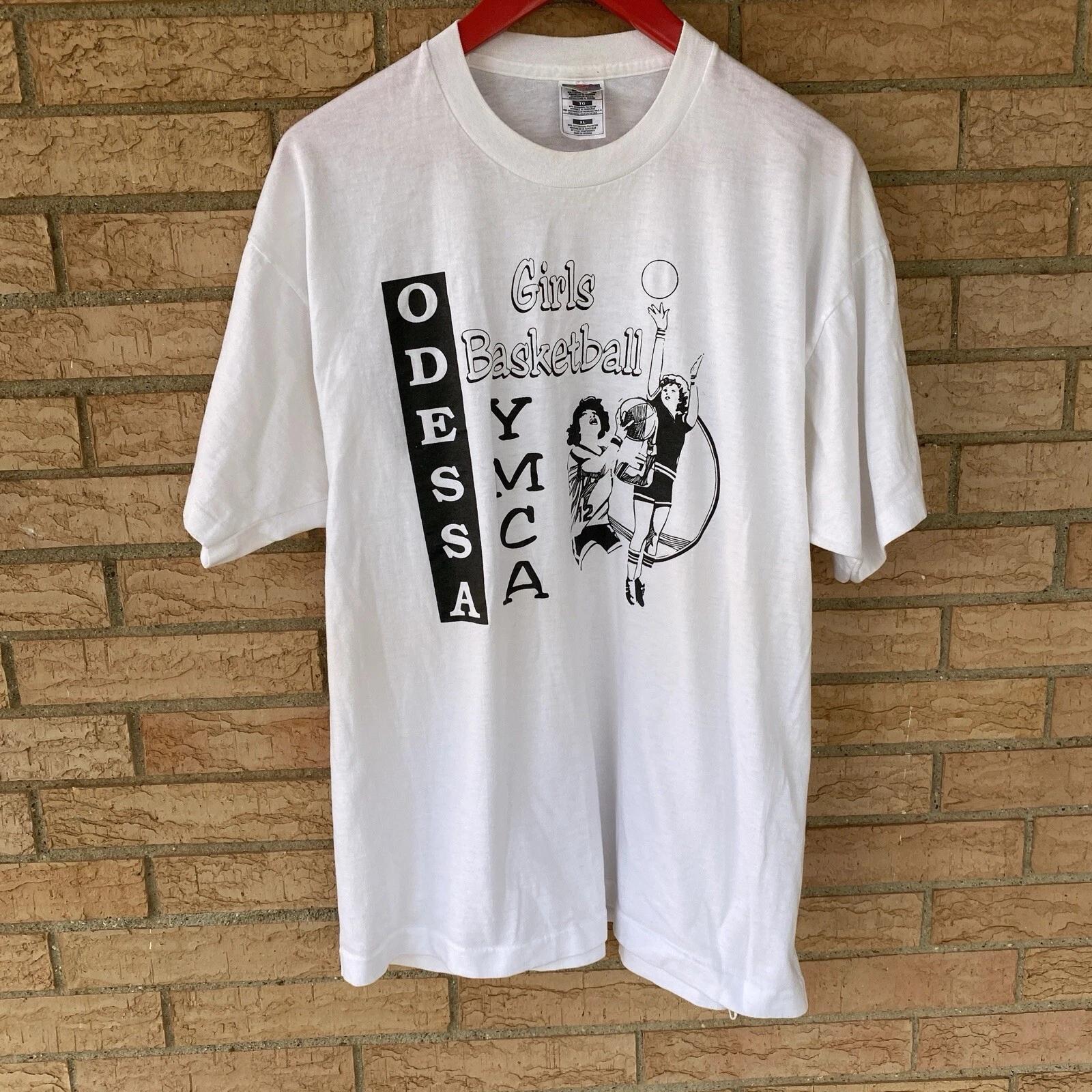 

90s Single Stitch YMCA Girls Basketball Graphic T-shirt Adult XL Odessa TX Sport 4XL