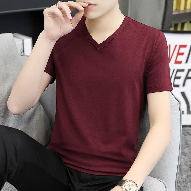 Men's T Shirt Short Sleeve V Neck T-Shirt Casual Summer Classic Basic Tee Shirts