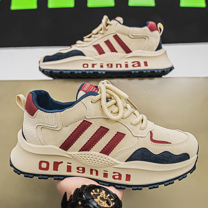 New men's shoes popular three-bar Forrest Gump shoes fashion sports casual shoes men's velvet running shoes platform dad shoes