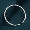 999 Sterling Silver Open Bamboo Joint Bracelet: Polished & Matte, Young Style, Solid Silver, Women's Thin Design.
