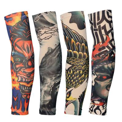 Nylon Tattoo Print Arm Cover Sommar Solskydd Ridning Sleeve För utomhussport
