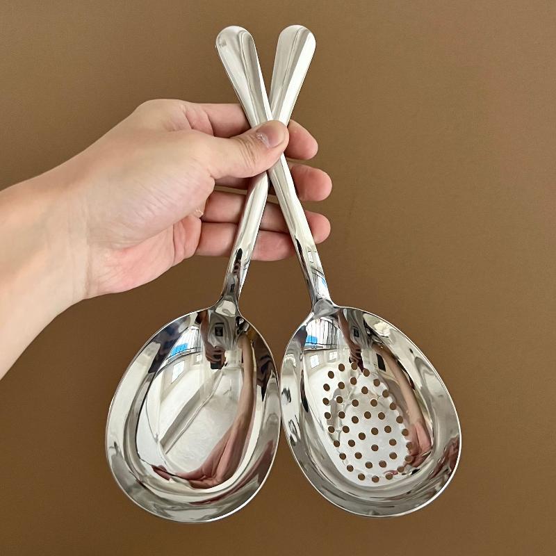 Food Contact Grade Stainless Steel Serving Spoon Filtering Soup Ladle for Restaurant Home Dinner Party